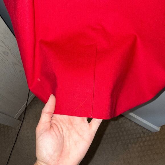 Chadwicks Womens Vtg Sheath Dress Size 14 Petite Red Linen Blend Short Sleeve - Picture 6 of 8